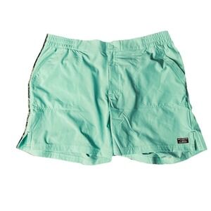 LL BEAN Shorts Womens Sz 16 Green Bayside UPF 50 Performance Golf Activewear